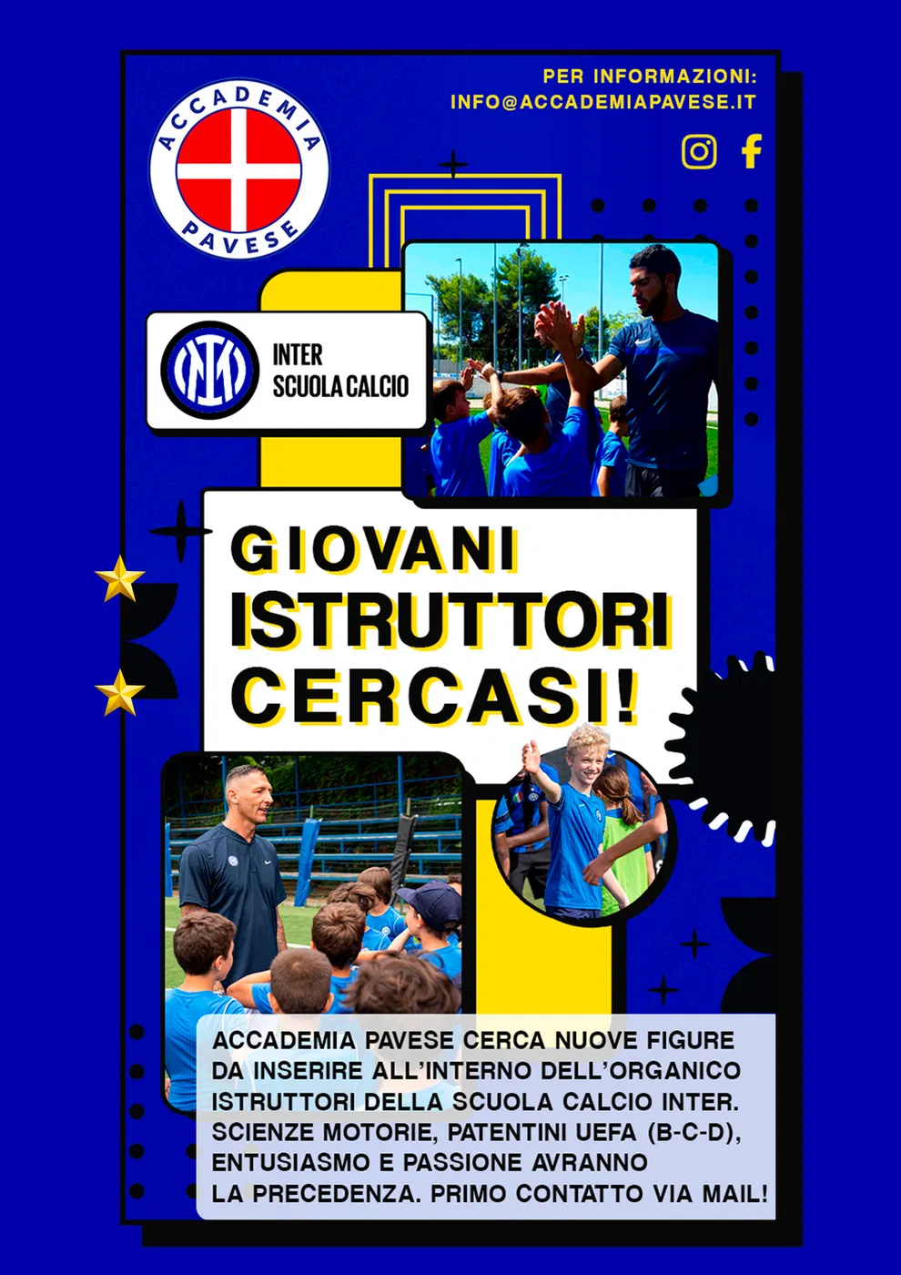 Accademia Pavese: Cercasi istruttori per la Scuola Calcio