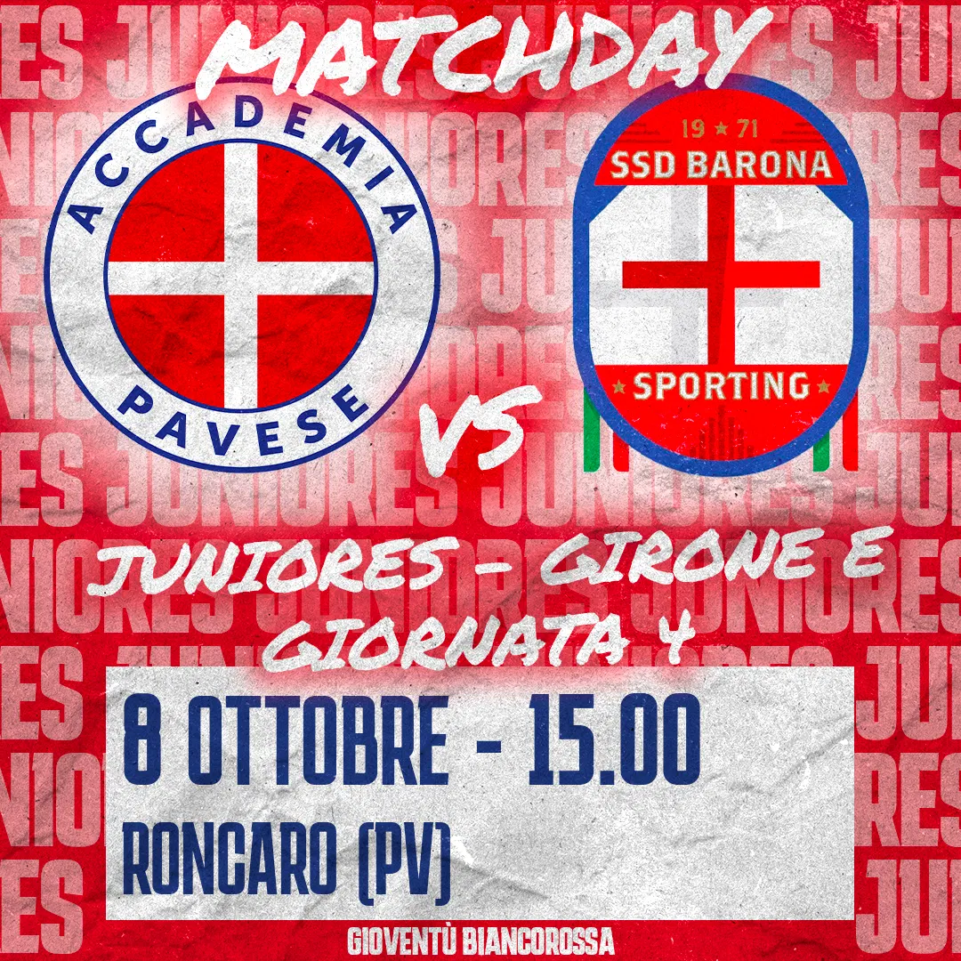 Accademia Pavese: Matchday Juniores, 4ª giornata — 2022
